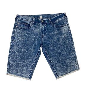 True Religion Ricky Super Straight Jean Shorts Sz 38